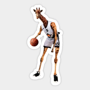 Basketball Player Giraffe Sticker